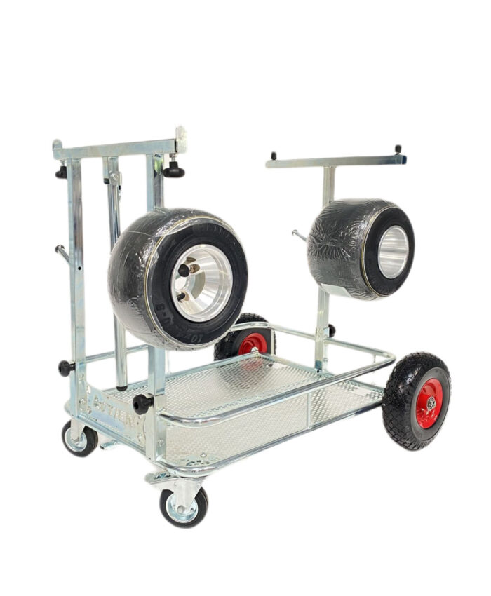 Chariot porte kart chromé renforcé